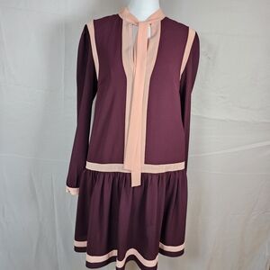 Adelyn Rae Burgundy and Peach Dress